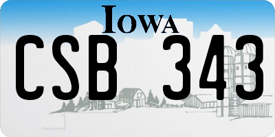 IA license plate CSB343