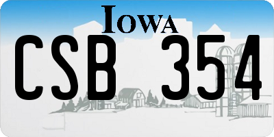 IA license plate CSB354