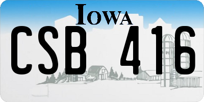 IA license plate CSB416
