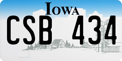 IA license plate CSB434