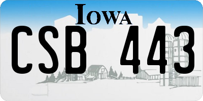 IA license plate CSB443
