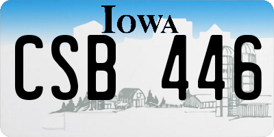 IA license plate CSB446