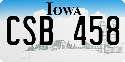 IA license plate CSB458