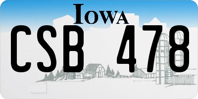 IA license plate CSB478
