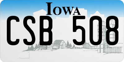 IA license plate CSB508