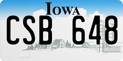 IA license plate CSB648