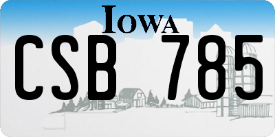 IA license plate CSB785