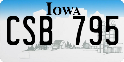 IA license plate CSB795