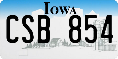 IA license plate CSB854