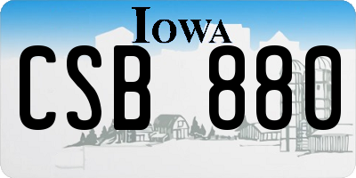 IA license plate CSB880