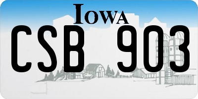 IA license plate CSB903