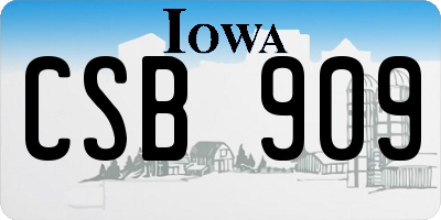 IA license plate CSB909
