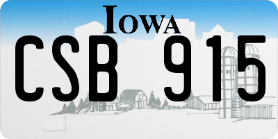 IA license plate CSB915