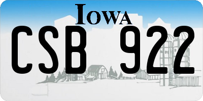 IA license plate CSB922
