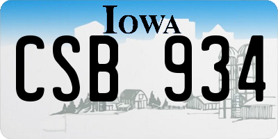 IA license plate CSB934