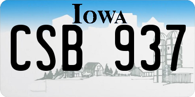 IA license plate CSB937
