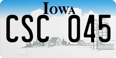 IA license plate CSC045