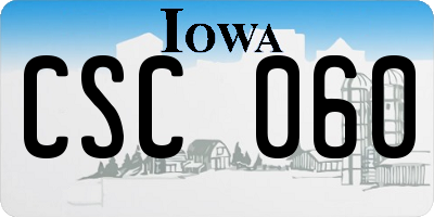 IA license plate CSC060