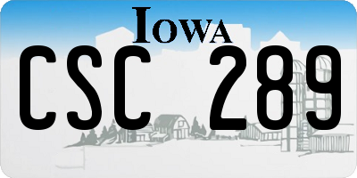 IA license plate CSC289