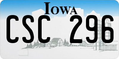 IA license plate CSC296