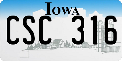 IA license plate CSC316