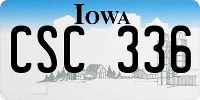IA license plate CSC336