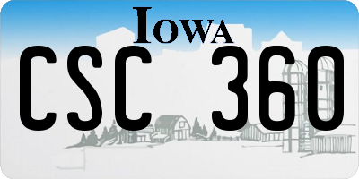 IA license plate CSC360