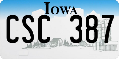 IA license plate CSC387