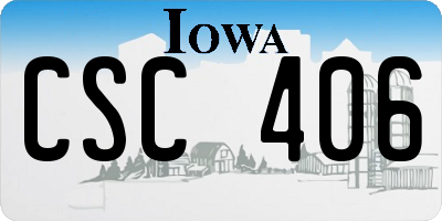 IA license plate CSC406