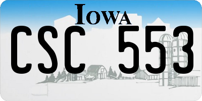 IA license plate CSC553