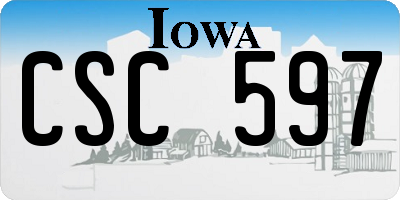 IA license plate CSC597