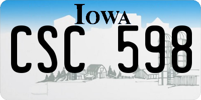 IA license plate CSC598