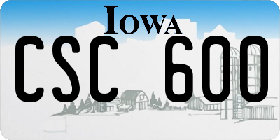 IA license plate CSC600