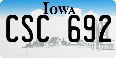 IA license plate CSC692