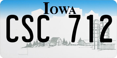 IA license plate CSC712