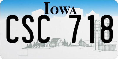 IA license plate CSC718