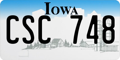 IA license plate CSC748