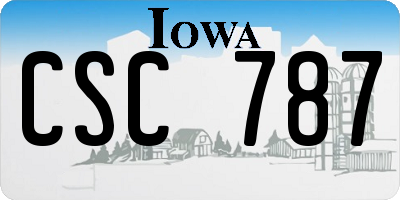 IA license plate CSC787