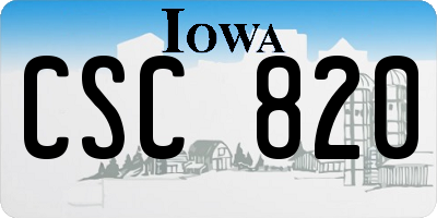 IA license plate CSC820