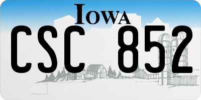 IA license plate CSC852