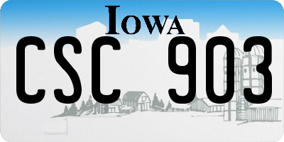 IA license plate CSC903