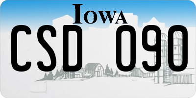 IA license plate CSD090