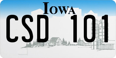 IA license plate CSD101