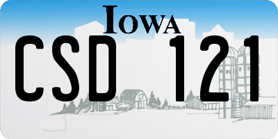 IA license plate CSD121