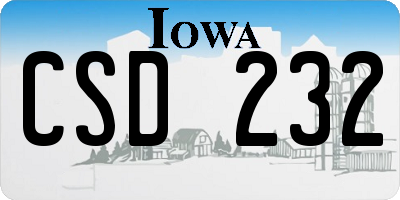 IA license plate CSD232