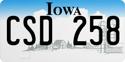 IA license plate CSD258