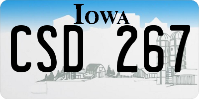 IA license plate CSD267