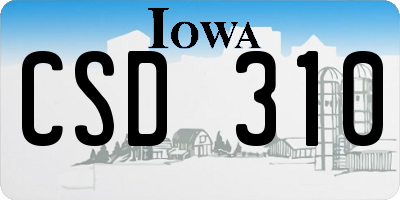 IA license plate CSD310