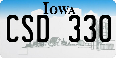 IA license plate CSD330