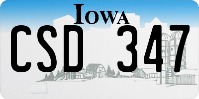 IA license plate CSD347